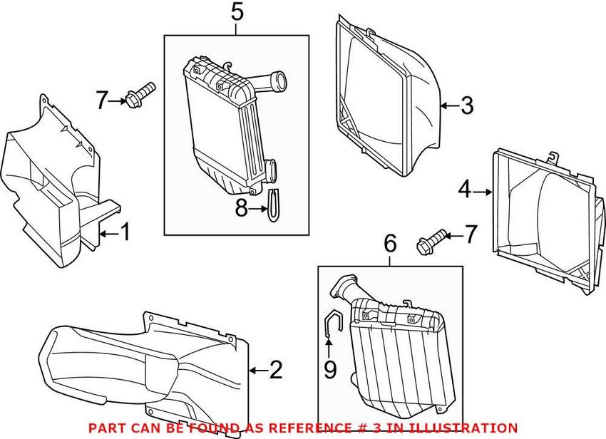 VW Intercooler Air Duct – Passenger Side 7L0117340