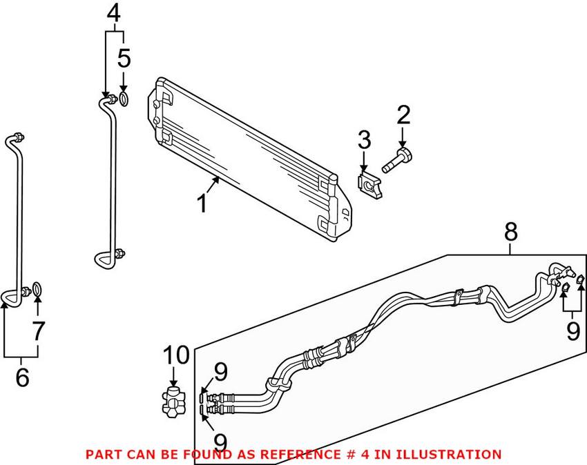 Audi VW Engine Oil Cooler Pipe 7L0317822D