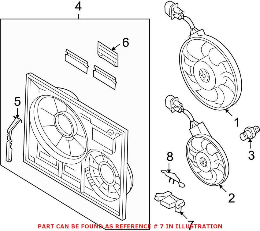 Audi VW Bumper Impact Beam Bracket – Front 7L0805517