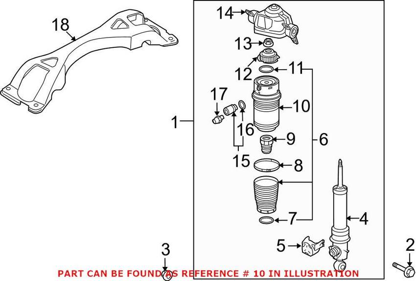 Audi VW Air Spring – Rear 7L6616503B