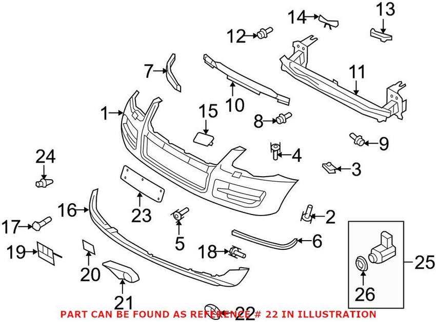 VW Foglight Bezel – Passenger Side 7L6853400A7W