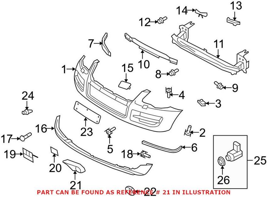 VW Foglight Grille – Front Passenger Side 7L6853664H