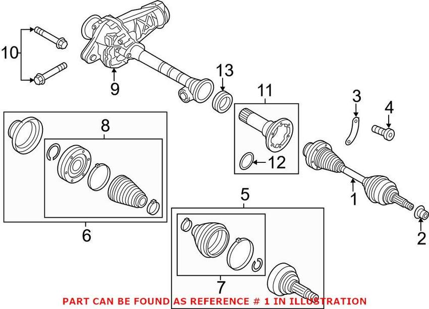 Audi VW Axle Assembly – Front (New) 7P0407271C