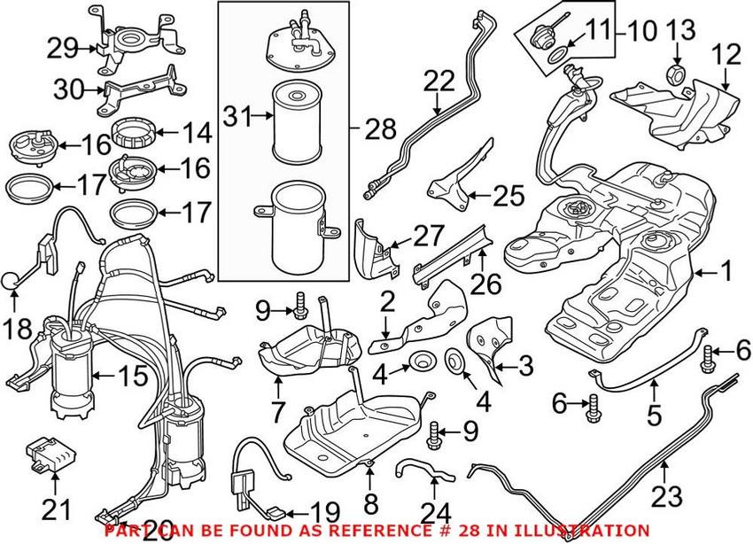 VW Fuel Pump Filter 7P6127401