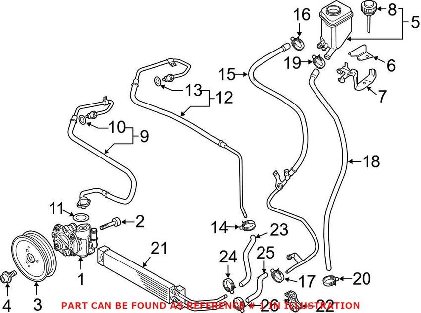 VW Power Steering Pump 7P6422154B