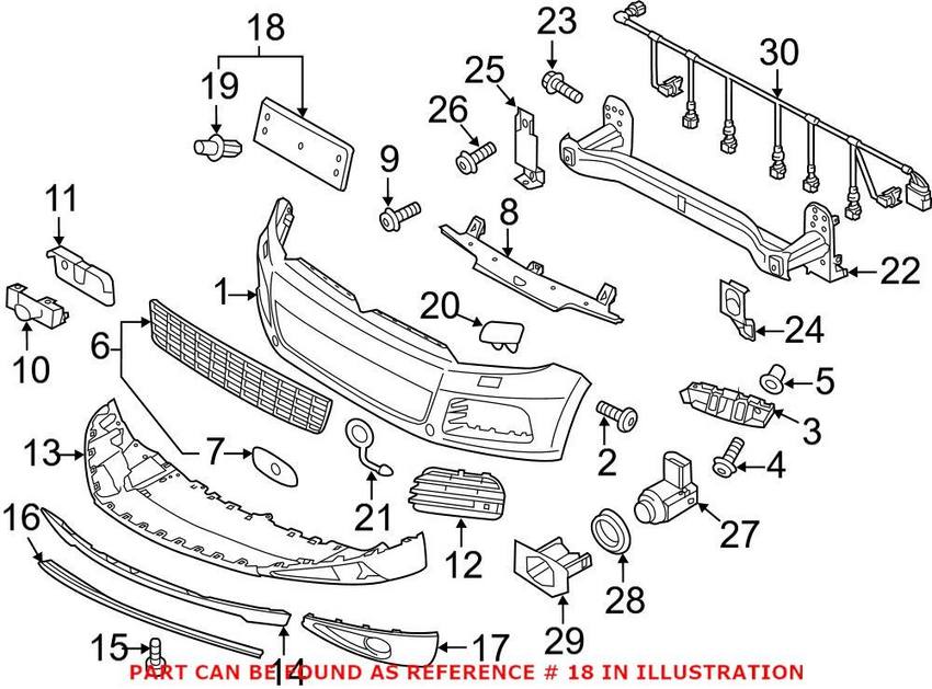 VW License Plate Bracket – Front 7P6807285B