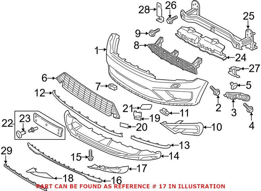 VW Fog Light Trim – Front Driver Side 7P6807489HGRU