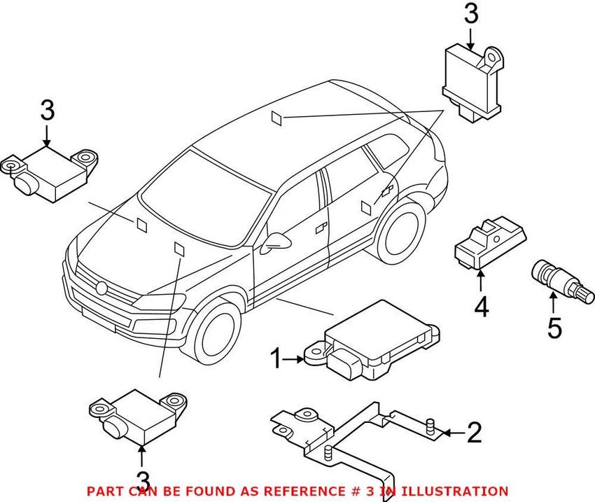 VW Tire Pressure Monitoring System Transmitter 7PP907283