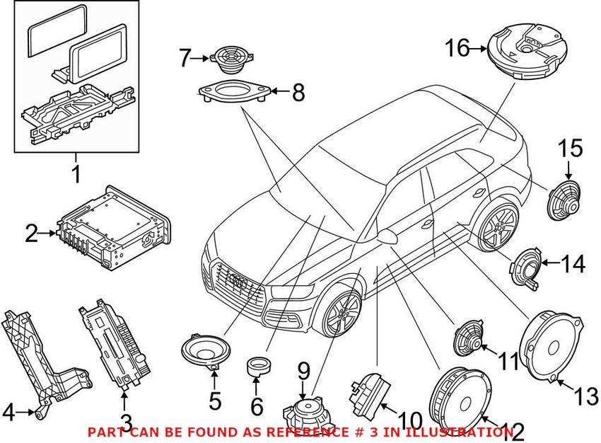 Audi Radio Amplifier 80A035223A