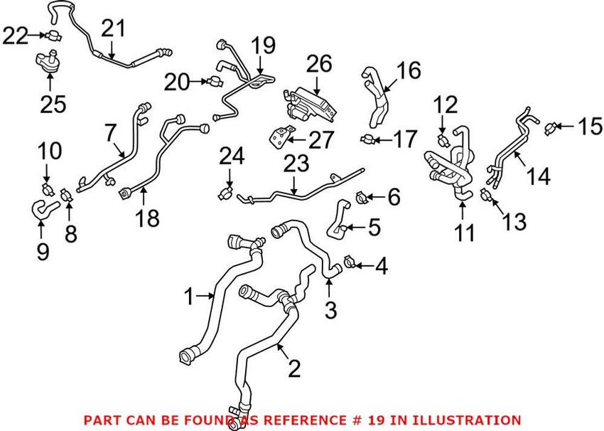 Audi Engine Coolant Bypass Pipe