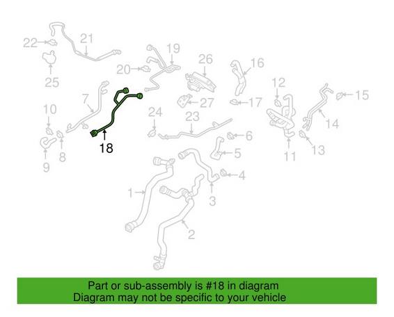 Audi Engine Coolant Reservoir Hose 80A121081S