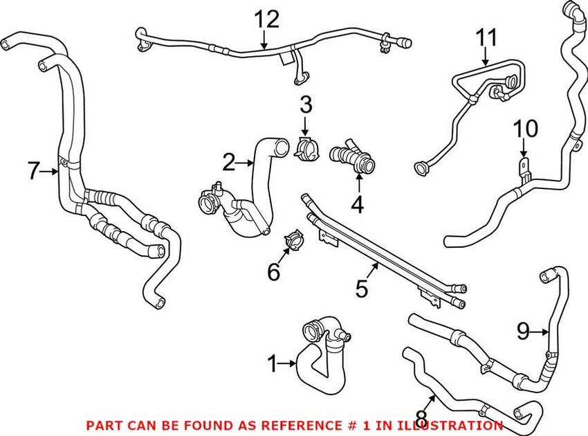 Audi Radiator Coolant Hose – Upper 80A122101AD