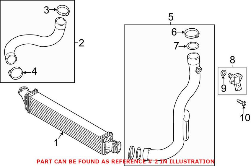 Audi Intercooler Pipe 80A145738L – Genuine VW/Audi