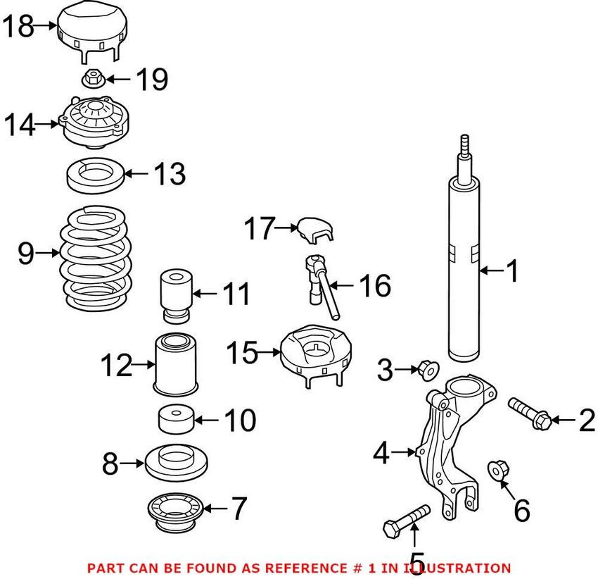 Audi Shock Absorber – Front 80A413029D