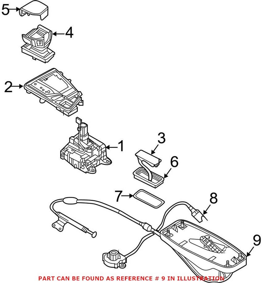 Audi Shift Interlock Cable 80A713045P