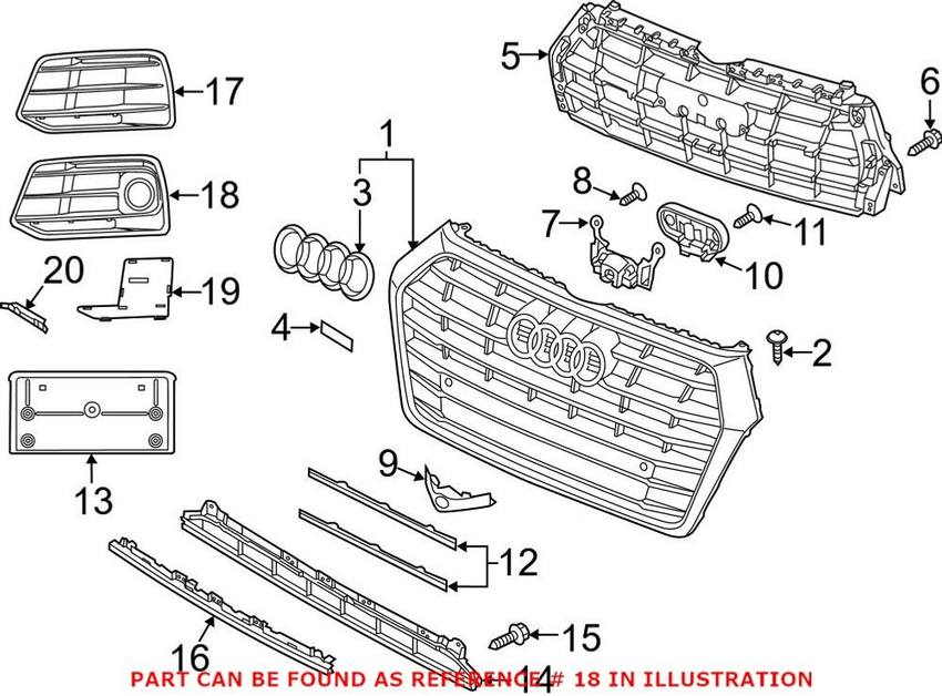 Audi Grille – Front Driver Side