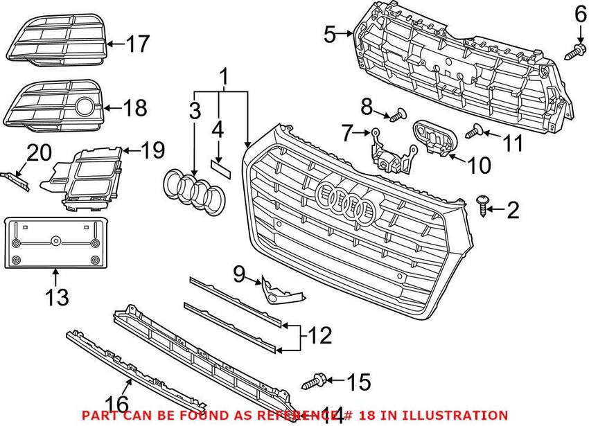 Audi Grille – Front Driver Side