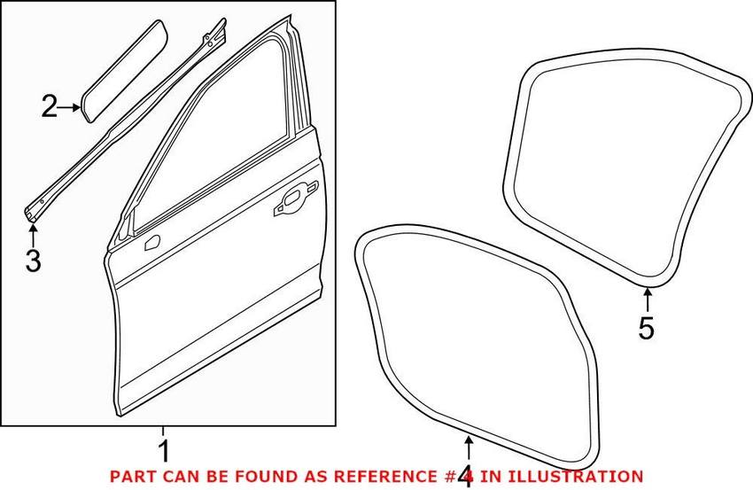 Audi Door Seal – Front Driver Side Outer