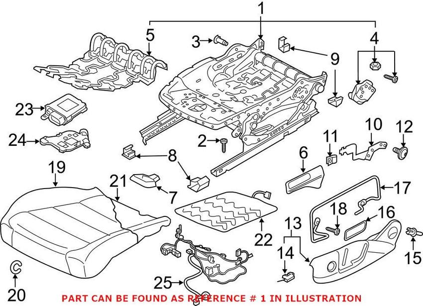 VW Seat Track – Front Passenger Side 80A881106