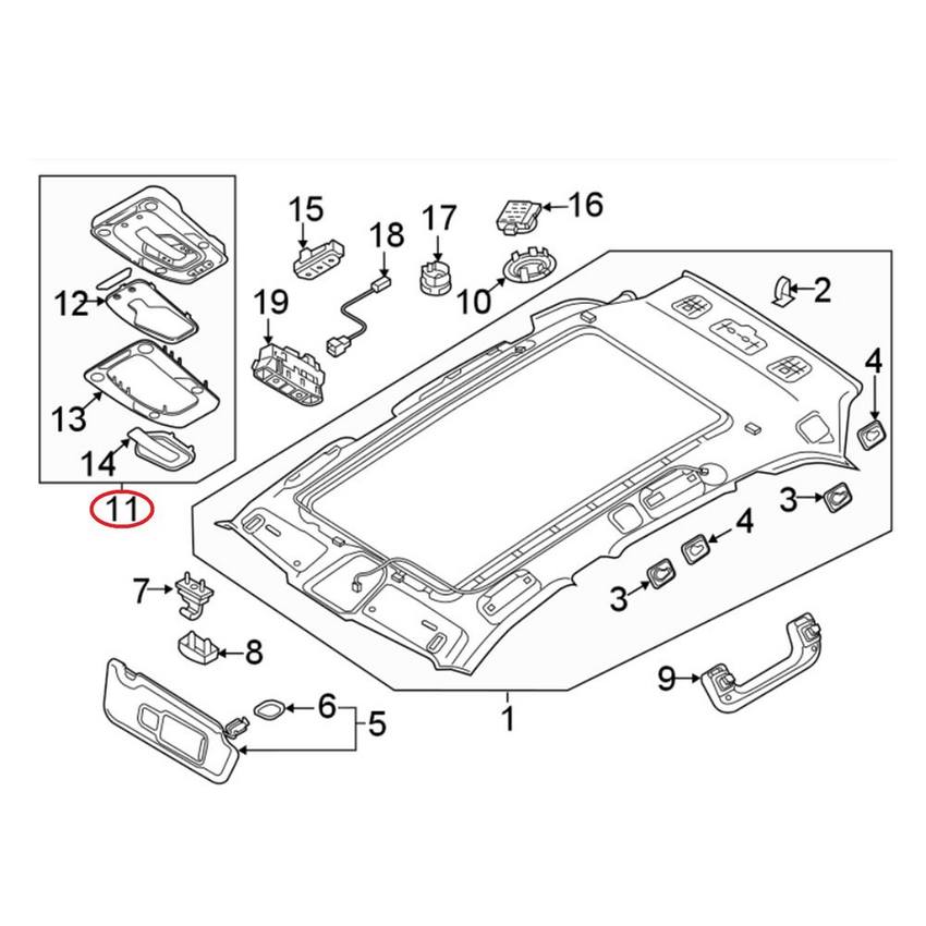 Audi Dome Light 80A947135ANBC5