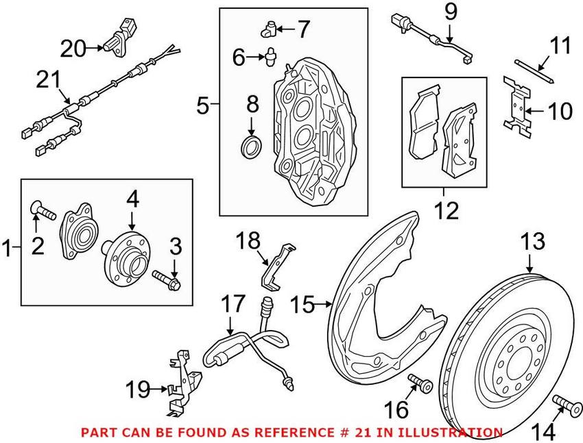 Audi ABS Wheel Speed Sensor Wiring Harness – Front Passenger Side 80A972252