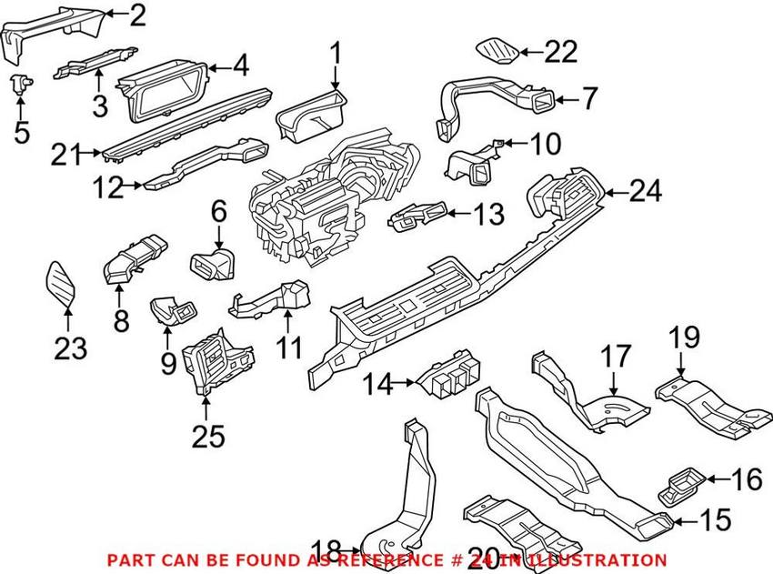 Audi Dashboard Air Vent – Passenger Side 80B820902N6PS