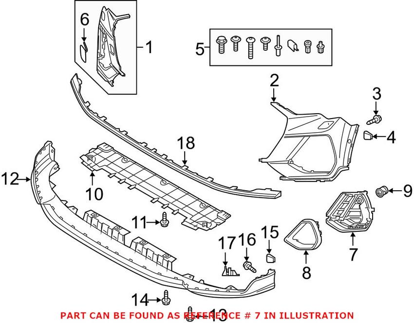 Grille – Front Driver Side (With S-Line Bumper Cover)