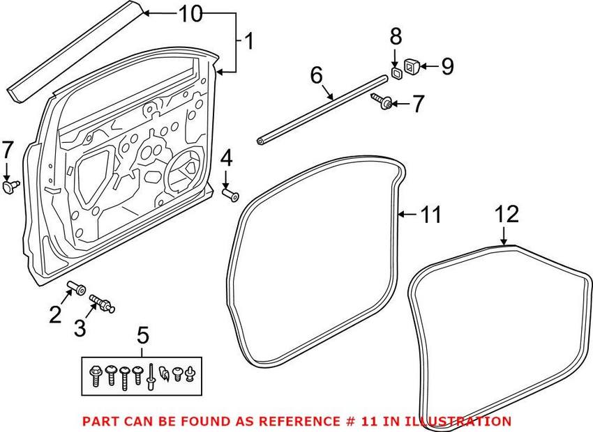 Audi Door Seal – Front Passenger Side Outer