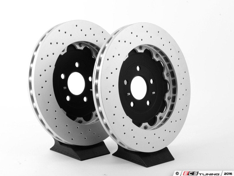 Front UV Coated Cross Drilled 2-Piece Brake Rotors - Pair (365x34)