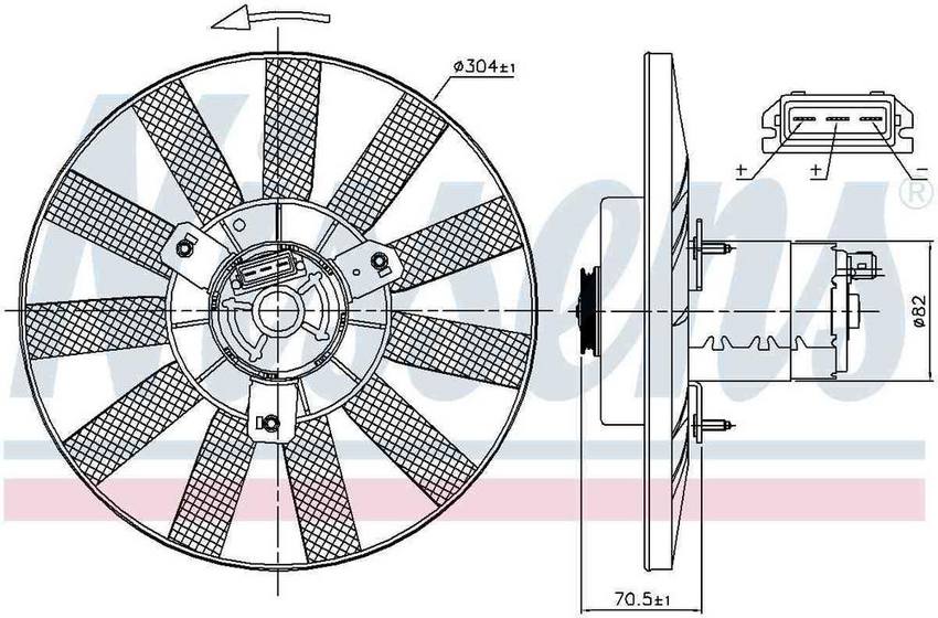 VW Engine Cooling Fan – Front – Nissens 85539