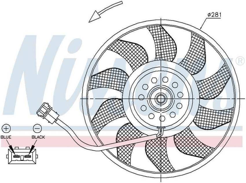 VW Engine Cooling Fan – Front – Nissens 85618