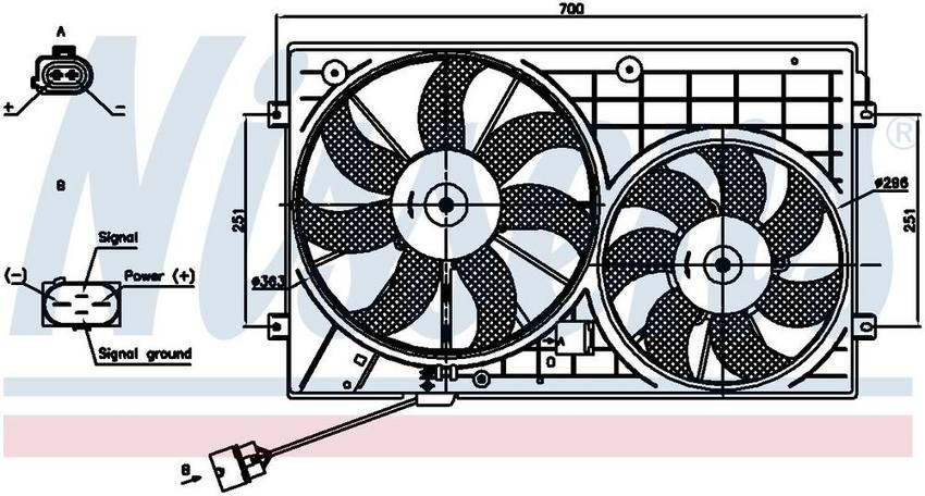 Audi VW Engine Cooling Fan Motor – Nissens 85644