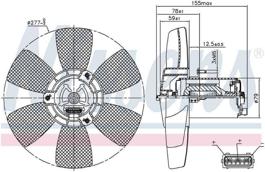 VW Engine Cooling Fan – Front – Nissens 85679