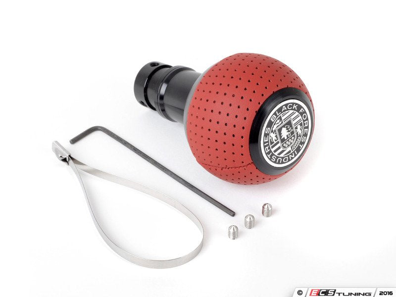 BFI Heavy Weight Shift Knob SCHWARZ - Magma Red Air Leather