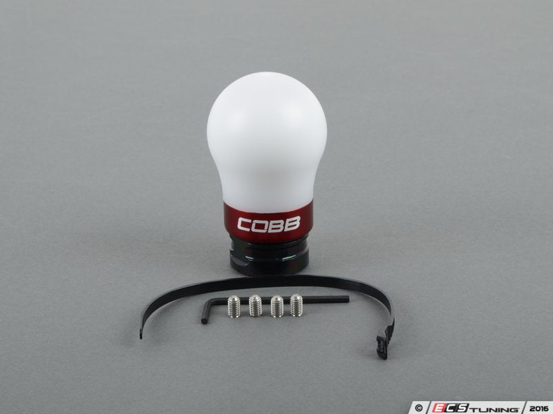 COBB Knob - White Knob with Race Red Ring