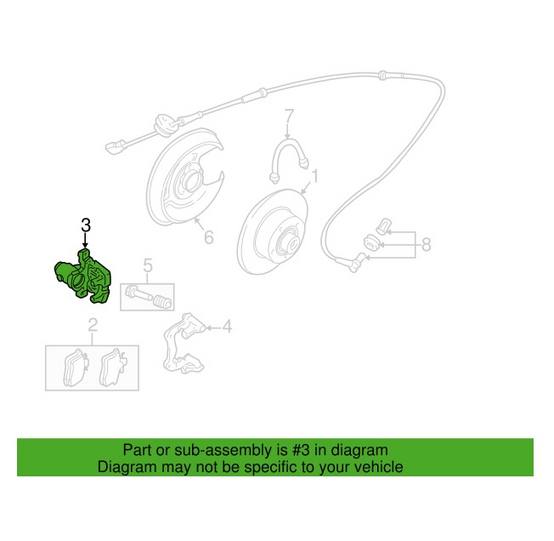 Audi Disc Brake Caliper – Rear Passenger Side 8D0615424C