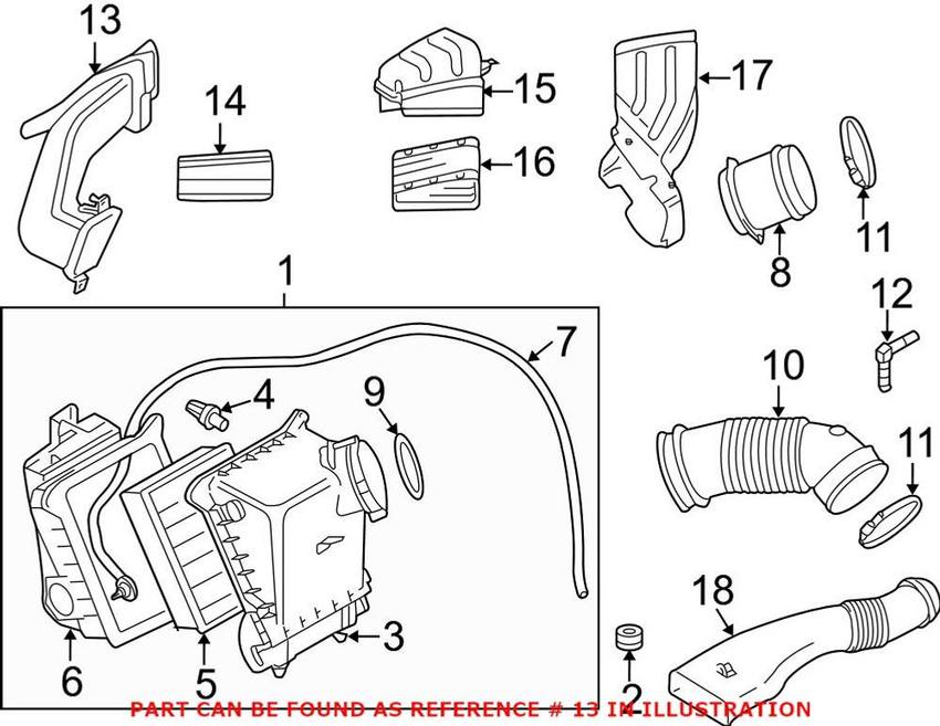 Audi Engine Air Intake Hose 8E0129604G