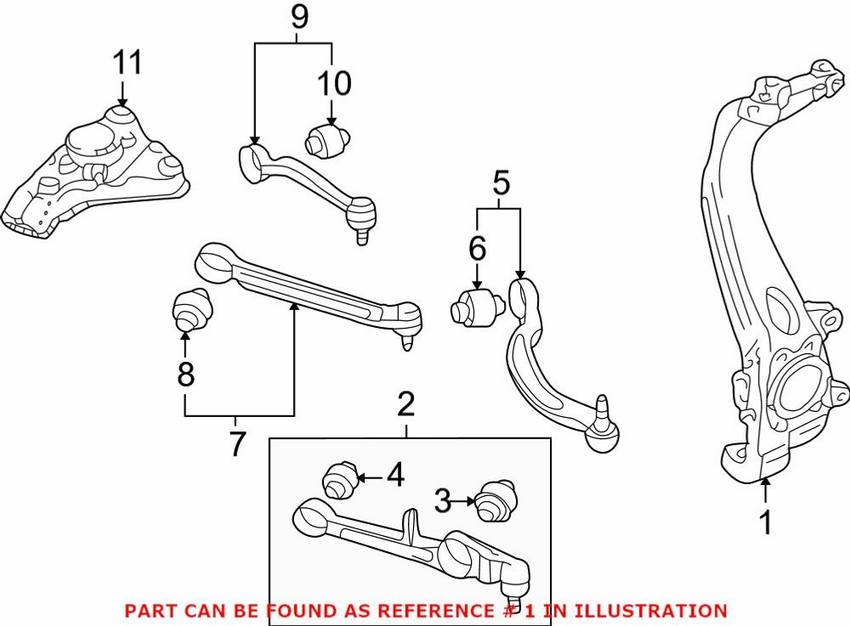 Audi Steering Knuckle – Front Driver Side 8E0407253E