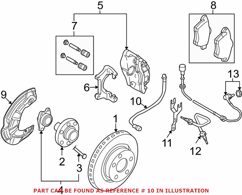 Audi Brake Hose – Front 8E0611707H