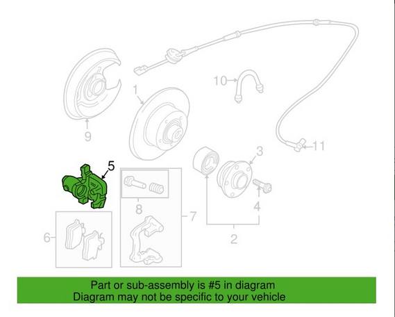 Audi Disc Brake Caliper – Rear Driver Side 8E0615423H