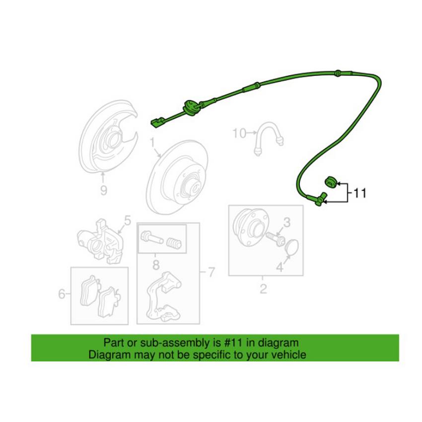 Audi ABS Wheel Speed Sensor – Rear Passenger Side 8E0927807G