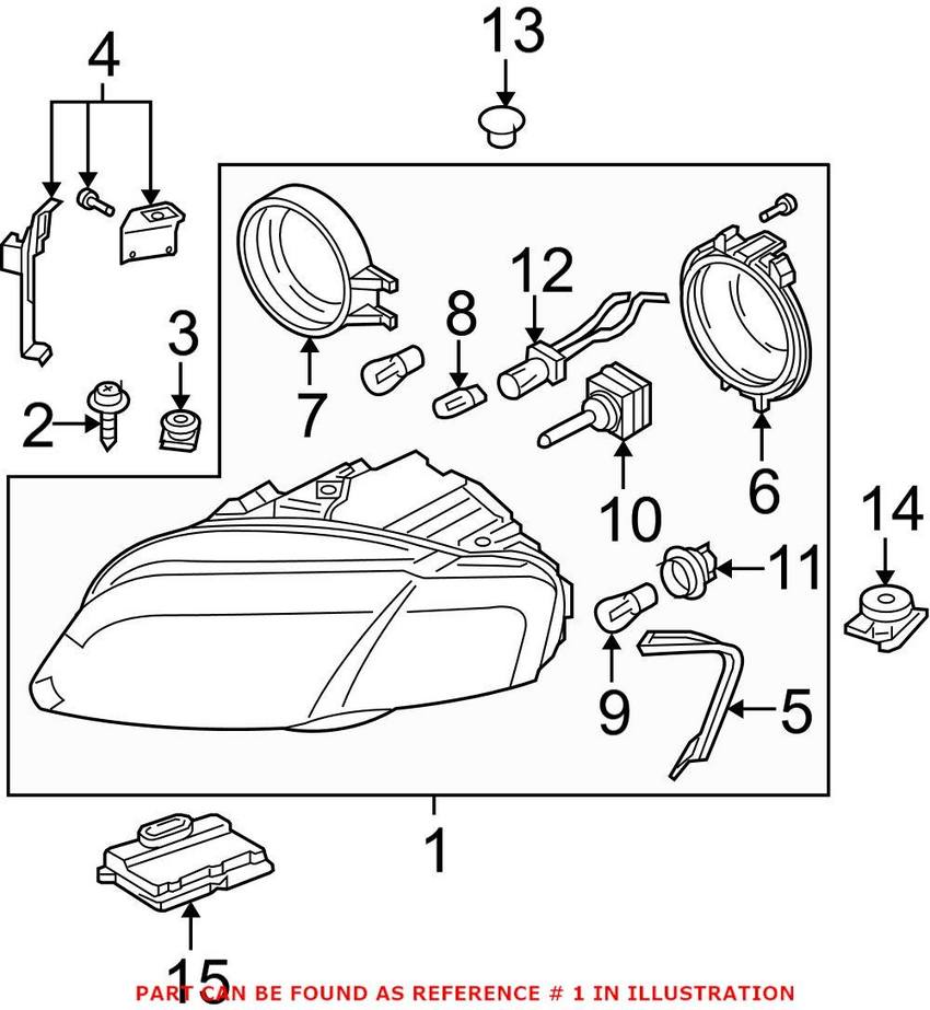 Audi Headlight Assembly – Front Driver Side 8E0941029BA