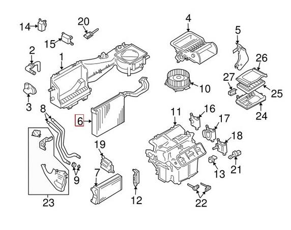 Audi A/C Evaporator Core 8E1820103A