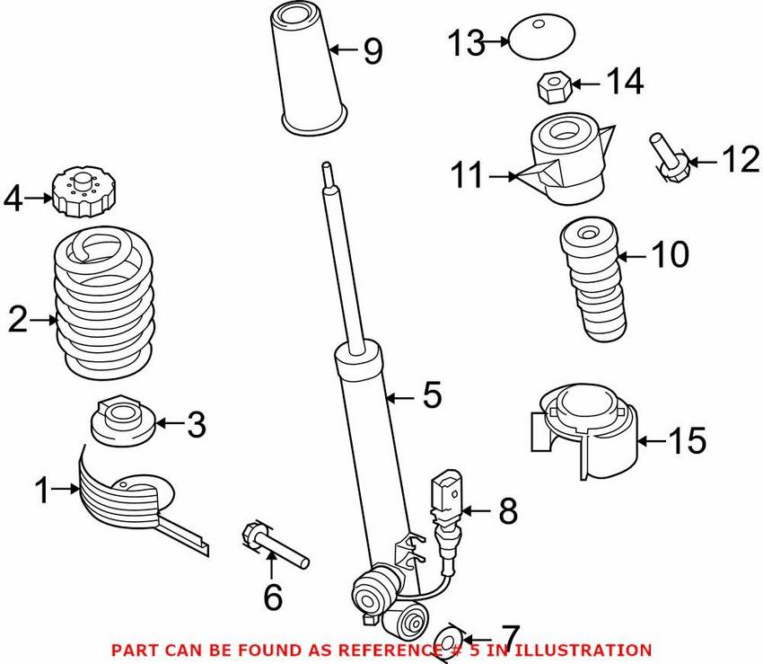 Audi Shock Absorber – Rear Driver Side 8F0513025A