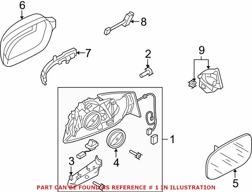 Audi Door Mirror – Passenger Side 8F1857410AL3FZ