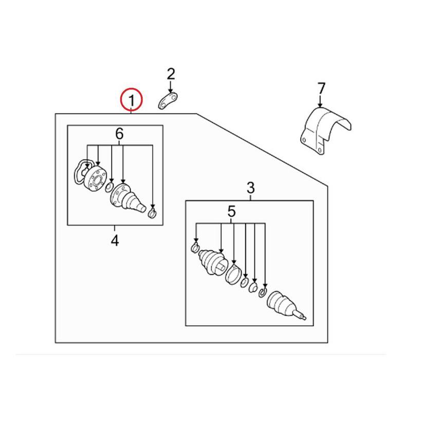 Audi CV Axle Assembly – Front Driver Side 8J0407761D