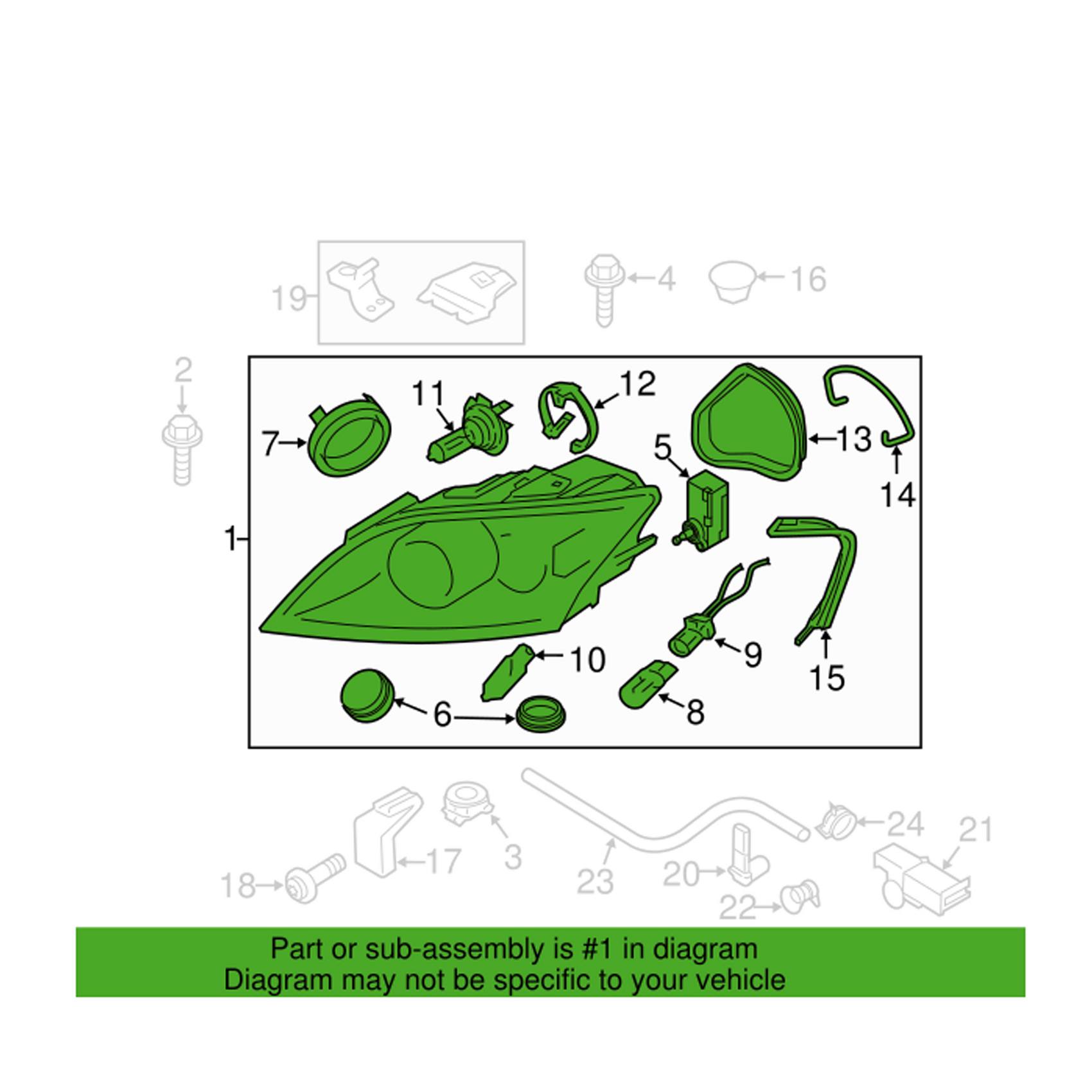 Audi Headlight Assembly – Driver Side (Halogen) 8J0941003C