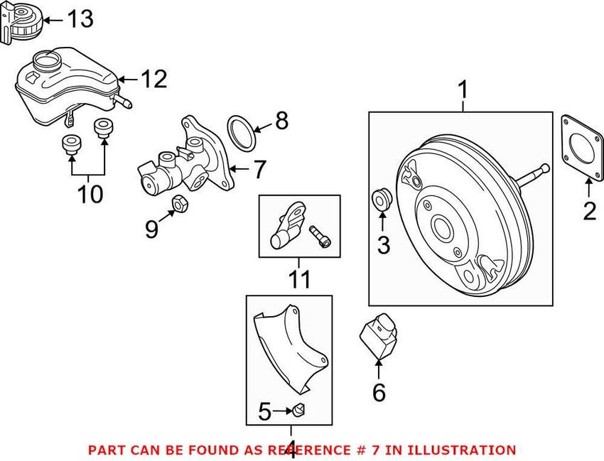 Audi Brake Master Cylinder 8J1611021D