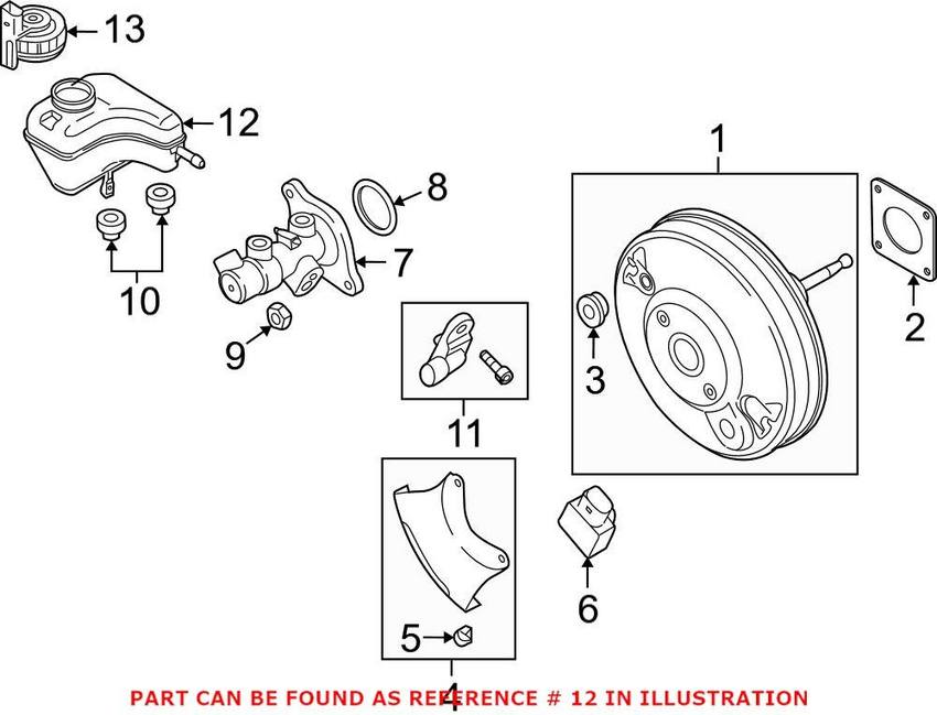 Audi Brake Fluid Reservoir 8J1611301