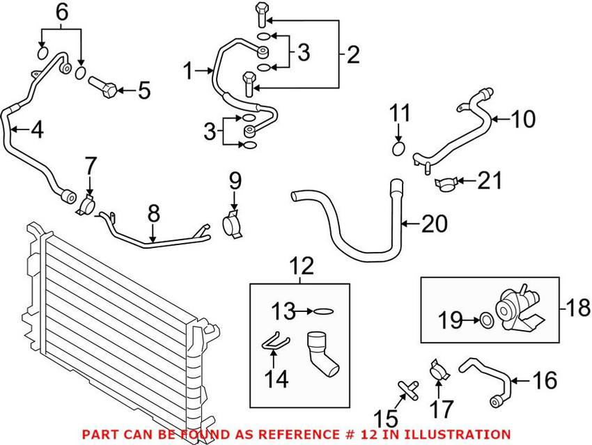 Audi Radiator Coolant Hose – Lower 8K0121051C